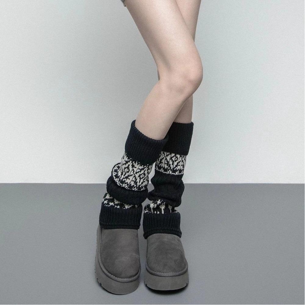 Matching Shoes Knitted Mid-Calf Socks Keep Warm Warm Leggings Soft Boot Cuffs Autumn