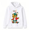 Kids Boys Girls Hoodie, Cool Cartoon Skater Tiger Print Long Sleeve Pullover Sweatshirt, Casual Skate All Day Never Stop Pattern Top Children