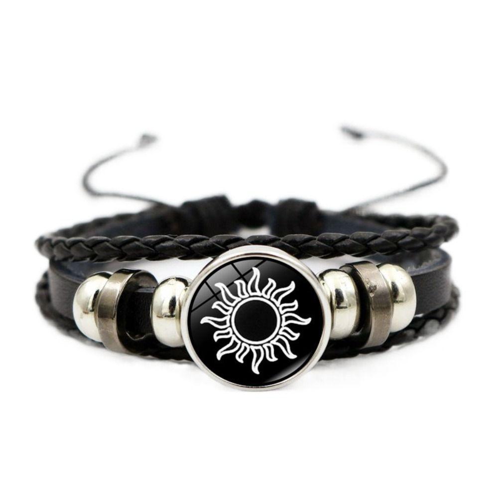 Luminous Couple Bracelet Three-layer Bead Woven Bracelet Unique Leather Bracelet Couple