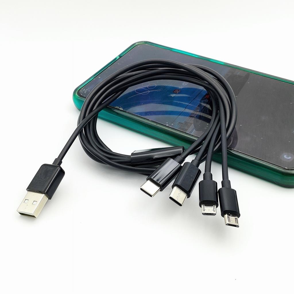 Кабель для множественной зарядки Несколько зарядных шнуров USB на Type-C/Micro USB Шнур питания Портативный шнур питания 100 см/39,37 дюйма