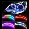 60cm RGB 12V DRL Daytime Running Light APP/RF Remote Control Flowing Turn Signal Lamp LED Headlight Strips For Car Accessory 12V