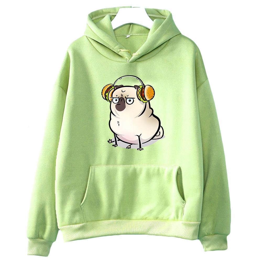 Pug Dog Anime Clothes Manga/Comic Hoody Harajuku Fashion Hoodie Female/Male Fleece Long-sleeved Winter Loose Pullovers Regular