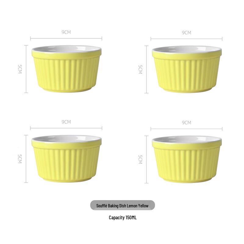 Striped Ceramic Souffle Baking Bowl