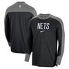 Nike Dri-Fit NBA Свитшот с круглым вырезом Реглан Длинный рукав Сезон 2024/25 Баскетбольная майка Brooklyn Nets Унисекс Топы FV1627-002