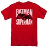 Batman Vs Superman Silhouette Fight Mens T Shirt Red Officially Licensed