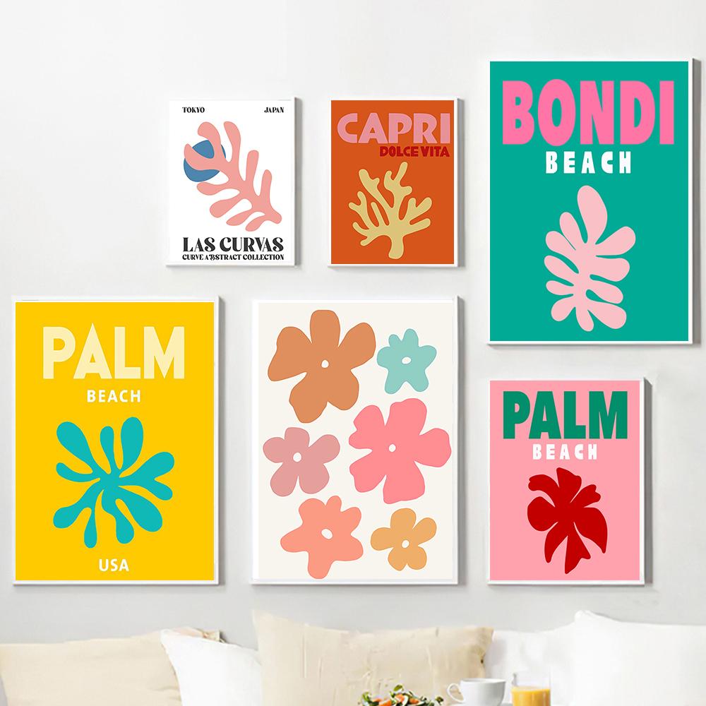 Abstract Eye Coral Flower Wall Art Canvas Nordic Poster Picture Living Room Decor Modern Print Oil Painting Home Coral