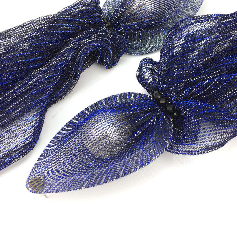 Модные кружевные длинные серьги с имитацией жемчуга и кристаллами из бисера, большие массивные серьги