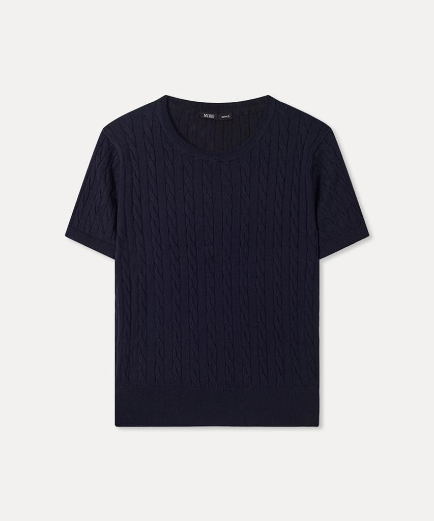 MIXXO [Essential] Cable Short Sleeve Pullover_Miwkag430T