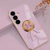 For Samsung Galaxy S25+ Case with Astronaut Ring Kickstand 6D Electroplating TPU Phone Cover