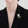 Women Brooch Hollow 3D Rose Flower Design Alloy Pin Suits Coats Sweaters Badge Commuting Dating