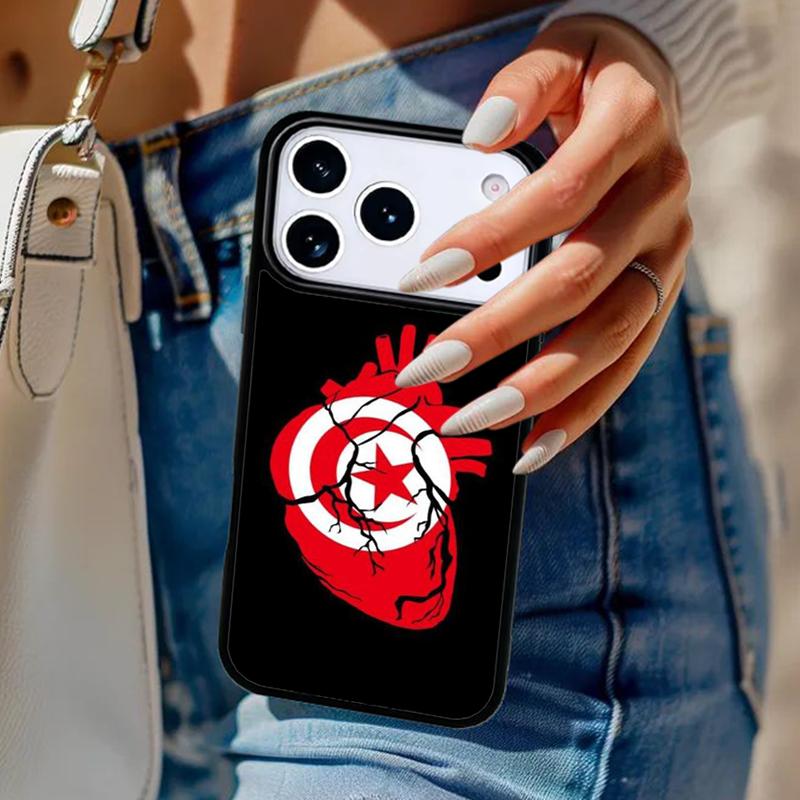 Tunisia Flag Map Phone Case For iPhone 17 Air 14 15 13 12 Max Cover For Apple 16e 11 Pro Max Plus Coque