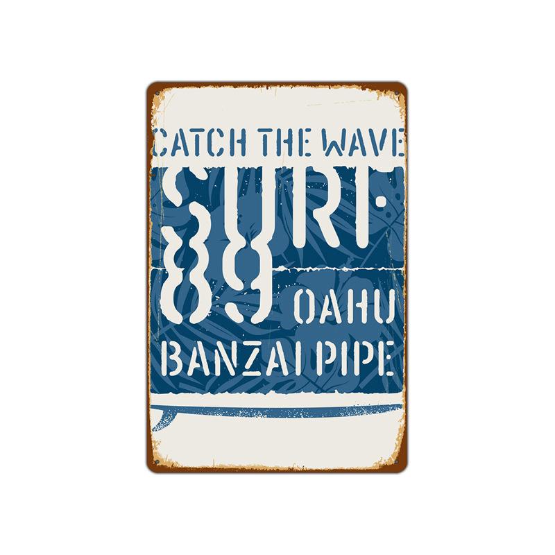 Летний пляжный закат, металлическая жестяная вывеска, таблички, декорации, железная живопись, кафе-бар, домашний декор, приморский дом, стена, жестяная пластина, постер