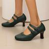 Женские туфли на высоком каблуке, весна-лето, новые, резные, в стиле ретро, легкие, большого размера, низкие туфли