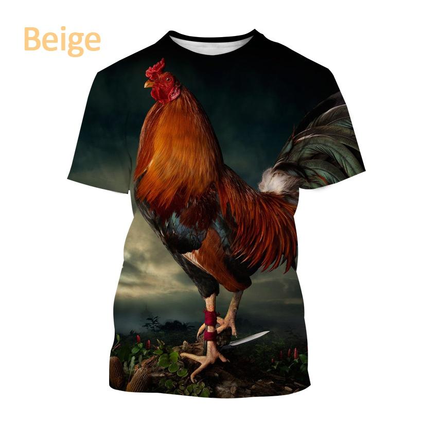 Лидер продаж, футболка с принтом Rooster Art Trend для мужчин и детей, повседневная одежда, модный уличный тонкий топ в стиле Харадзюку с 3d-принтом