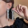 Europe and The United States Fashion Exquisite Ultra-flash Full of Diamonds Long Section Tassel Earrings Female Luxury Earrings Earrings Ear Jewelry