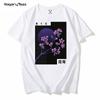 Japan Fashion T Shirts Men Japanese Vapor Wave Cherry Blossom Print Men Tshirt Shirt Clothes O-Neck Streetwear Tee