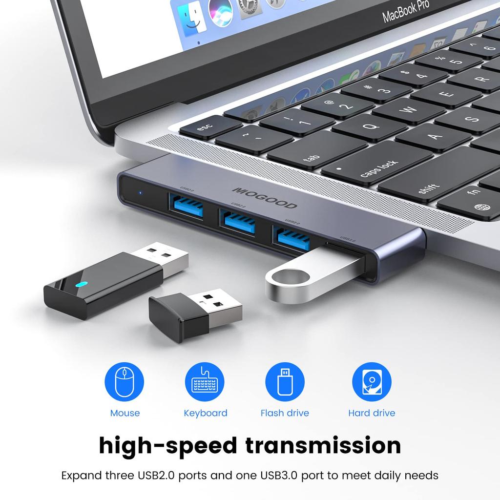 MOGOOD USB C USB C to USB Hub USB USB C Splitter with USB USB Type C Expansion Base for MacBook Surface Hub, 4-Port Adapter, 3.0 Ports, Pro/Air