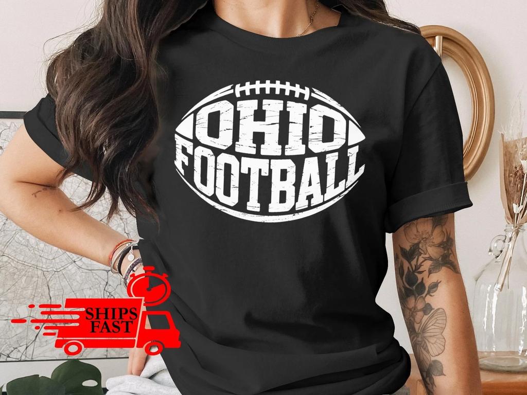 Ohio Football T-Shirt Comfort Colors Distressed Design State Pride Fan