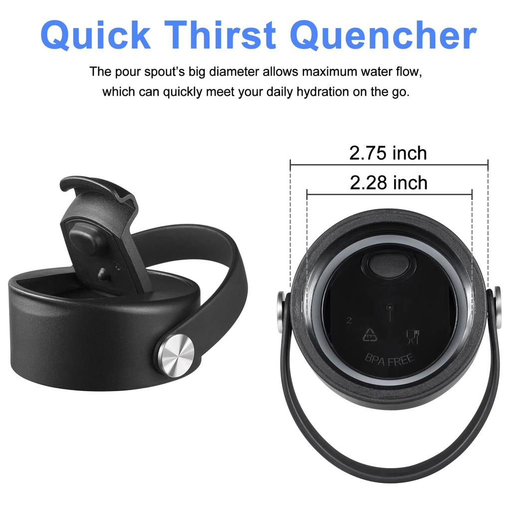 Крышка-откидная Aoitoque для кофейных емкостей Hydro Flask 18 унций, 32 унции, 40 унций, сменная силиконовая, черная