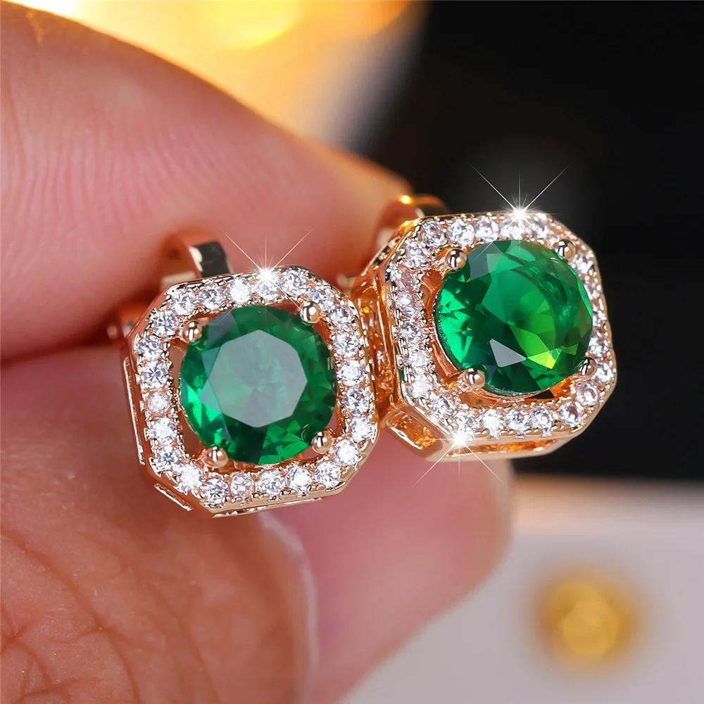 1 пара круглых циркониевых клипс для ушей для женщин и девочек, модные золотые квадратные непроколотые клипсы для ушей