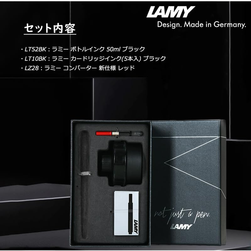 Lamy Fountain Pen LAMY Back to School Set Safari Special Gift Set bottle ink 50ML cartridge ink Matte black Fine point F size L17 (converter + +