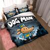 DOG MAN Cute Cartoon Pattern Bedding Set Duvet Cover Set Single Double Bed King Size Bed Set Adult Kid's Bedroom Anime Sheet Set