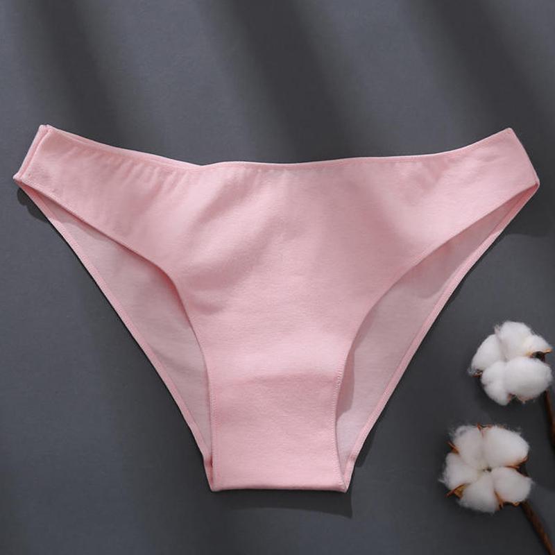 FINETOO M-2XL Cotton Panties for Women Sexy Low Waist Briefs Female Breathable Underwear Girl Intimates Lingerie Solid Color New