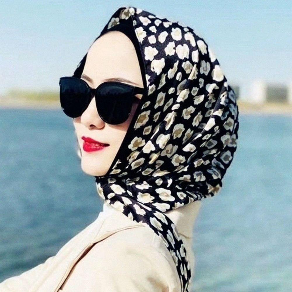 Soft Simulation Silk Islamic Hat Headscarf Hijab Cap Baotou Hat Muslim Turban