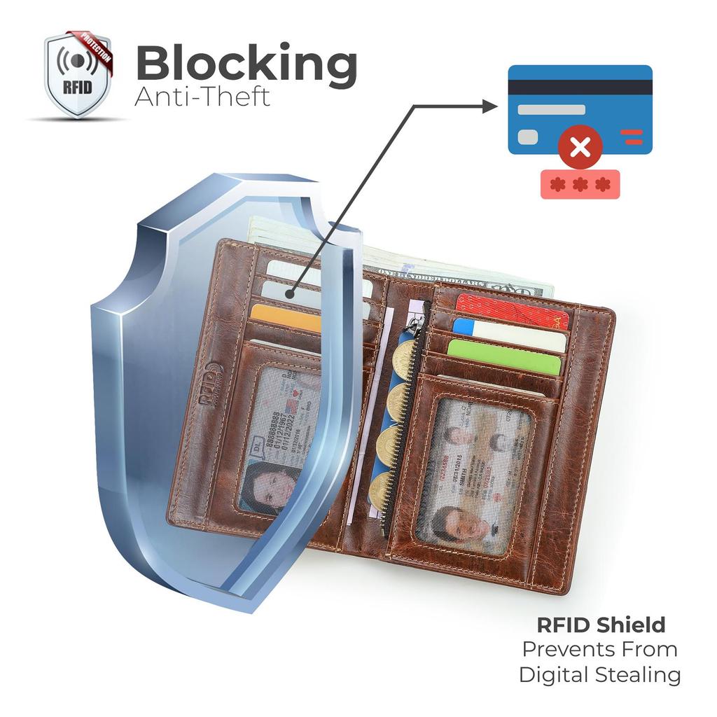 CONTACT'S Настоящая кожаная Картхолдер Кошелек для монет для Мужчин RFID Блокировка Картодержатели с карманом на молнии Держатель для ID-карты Мужской Маленький кошелек