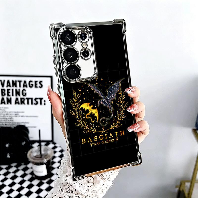 F-Fourth W-Wing Dragon Plating Phone Case For Samsung Galaxy S24 S25 FE S26 Edge S23 Ultra S22 S21 Plus S20 Anti-Fall Airabag Co