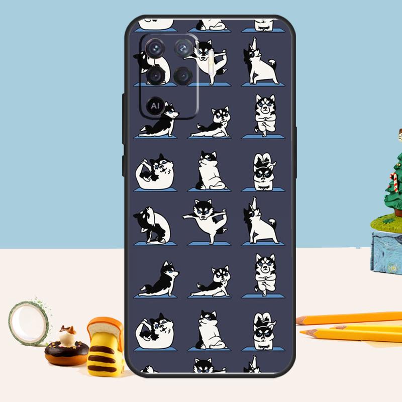 Чехол для животного собаки хаски для Oppo A98 A78 A58 A18 A38 A74 A94 A54 A15 A17 A57 A6 A5 Pro A16 A76 A96 A40 A60 A80