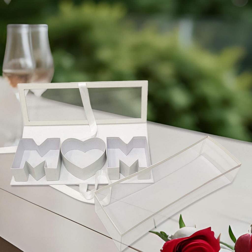 Mom Empty Flower Box Mother's Day Premium Elegant Eternal Soap Packaging Box for Parties Celebrations Valentines DIY Decorations