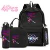4 шт./набор Мультяшный K-Pop с принтом 750 мл бутылка для воды рюкзак сумка-тоут пенал для подростка мальчика девочки школьная сумка большая вместимость сумка для книг Mochila