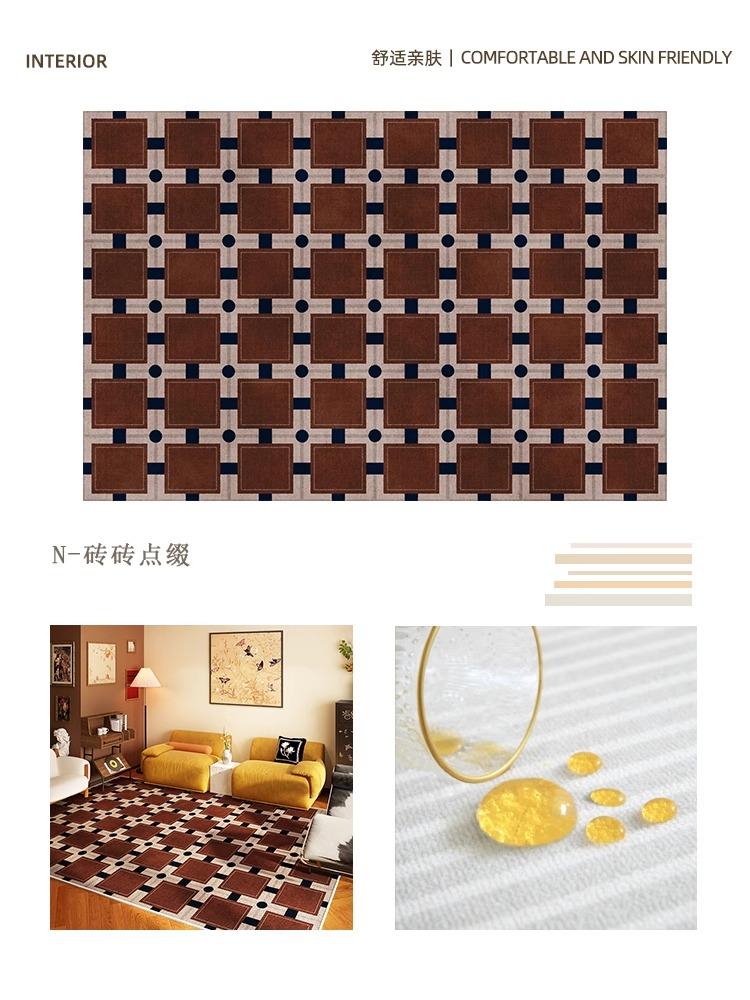 Plaid Retro Carpet Living Room Large Area Study Bedroom Bedside Soft Floor Mat Room Leisure Area Coffee Table Rug Tapis