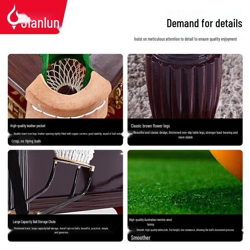 Стандартный бильярдный стол JEEANLEAN на 8 шаров, 9 футов