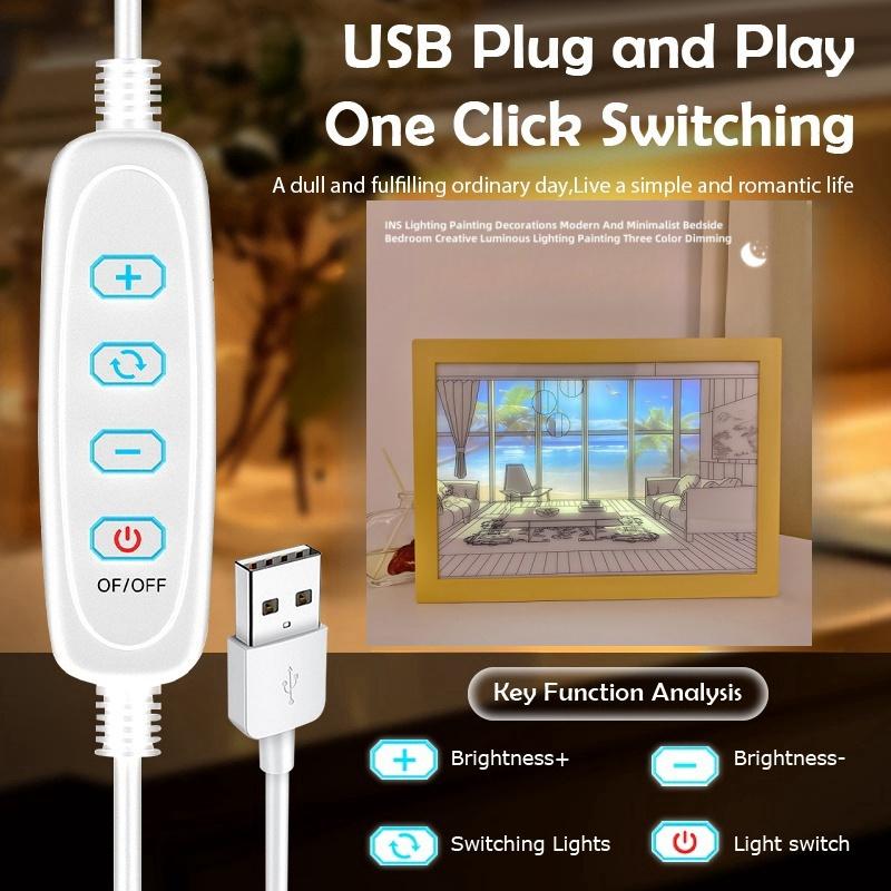 Красивая светодиодная картина, имитирующая солнечный свет в помещении, окно, деревянная фоторамка с подсветкой, диммируемое настенное произведение искусства, настольная лампа, домашний декор, ночник