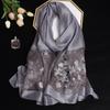 Luxury Silk Shawl Scarf for Women Design Embroidery Flowers Hijab Wraps Bufandas Female Headkerchief Fouloud Echarpe