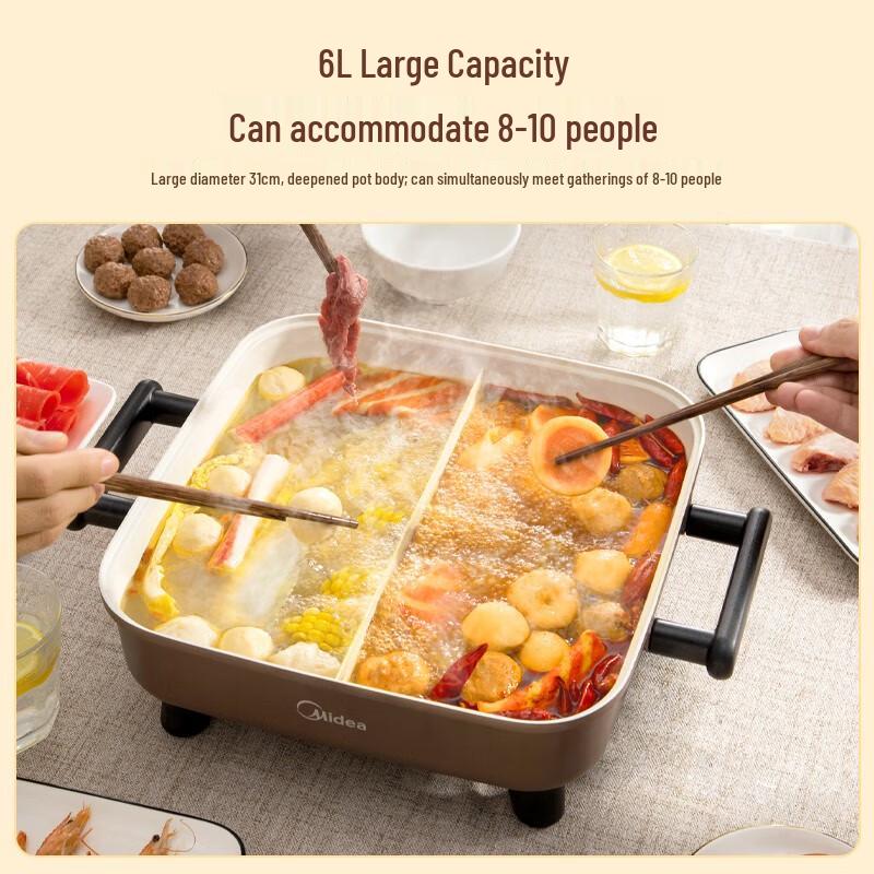 Midea 6L Dual-Flavor Electric Hot Pot & Grill