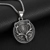 Men's Retro Fashion Elk Shape Silver Round Pendant Necklace Accessories