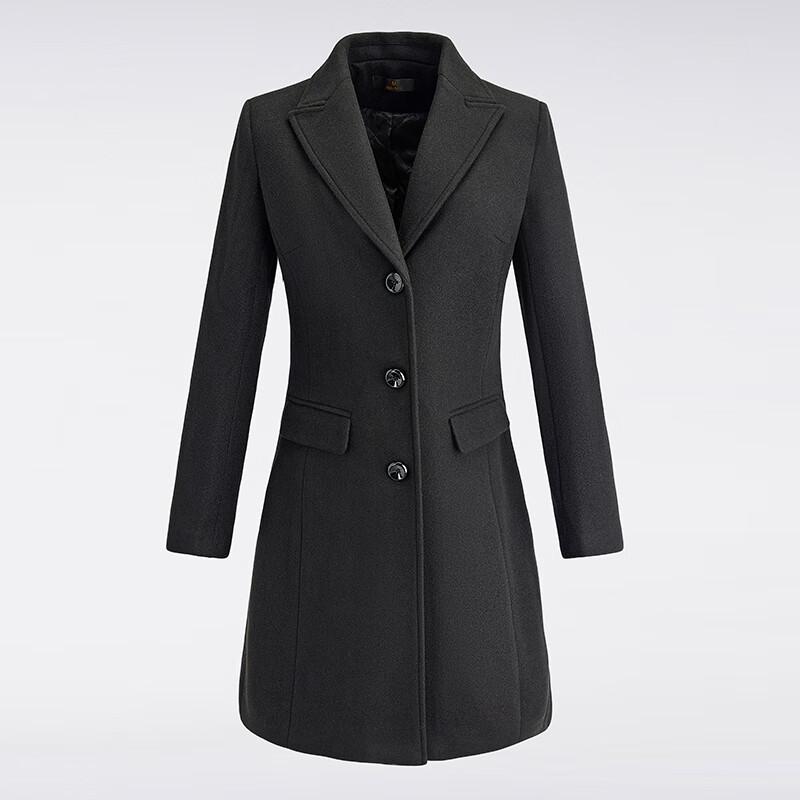 Troloman Women's Mid-Length Padded Wool Blend Overcoat