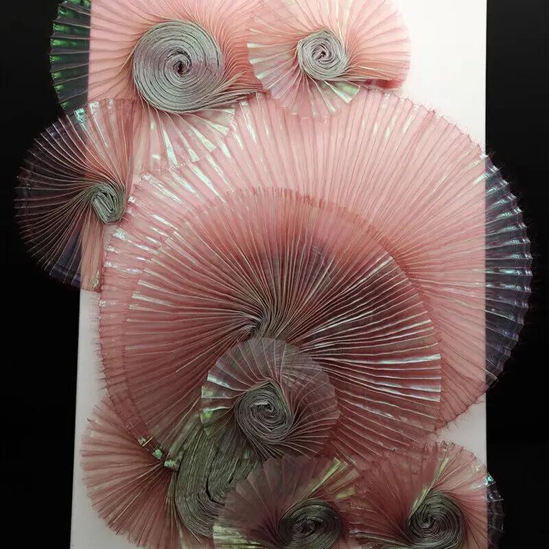 100x140cm Laser Pleated Fabric Crinkle Wedding Photography Background Stage Decors DIY Women Dress Suit Diy Sewing Material