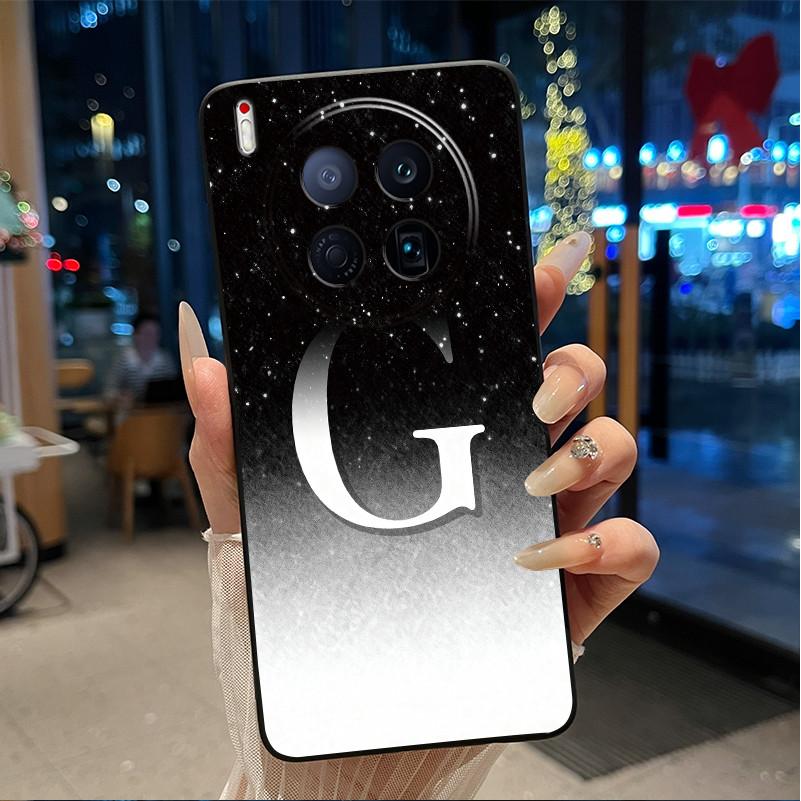 Чехол для Tecno Camon 40 Premier 5G Новый с буквой и цветком Сияющее звездное небо Мягкий силикон Черная задняя панель Защита от царапин
