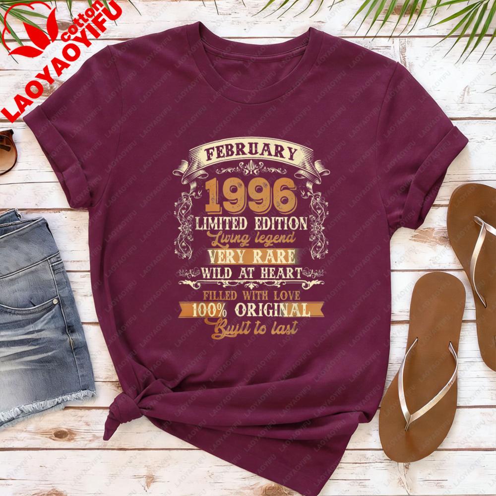 1996 Birthday Legend Women TShirt Cotton Short Sleeve Casual Fashion Summer Top Birthday Party Gift for The 30th Birthday