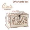 Wedding Card Boxes Wooden Box Wedding Decor Couple Mr&Mrs Pattern Grid Business Card Boxes DIY Wedding Birthday Party Supplies