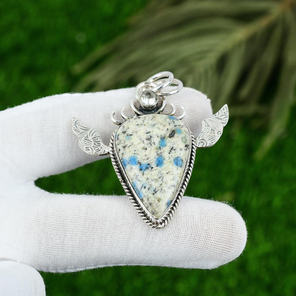 Sisters Day Deal 925 Sterling Silver K2 Jasper Gemstone Topaz Pendant Jewelry