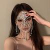 Luxury Face Chain Retro Veil Mask Bohemian Style Rhinestone Mask  for Women