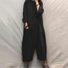 Plus Size Women's Multi-pocket Shirt Jumpsuit