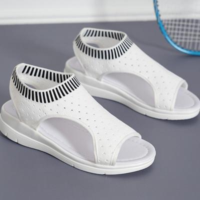 Модные новые летние сандалии для женщин Модные сандалии на танкетке с круглым носком из сетчатой ткани, дышащие, с мягкой подошвой, противоскользящие, износостойкие