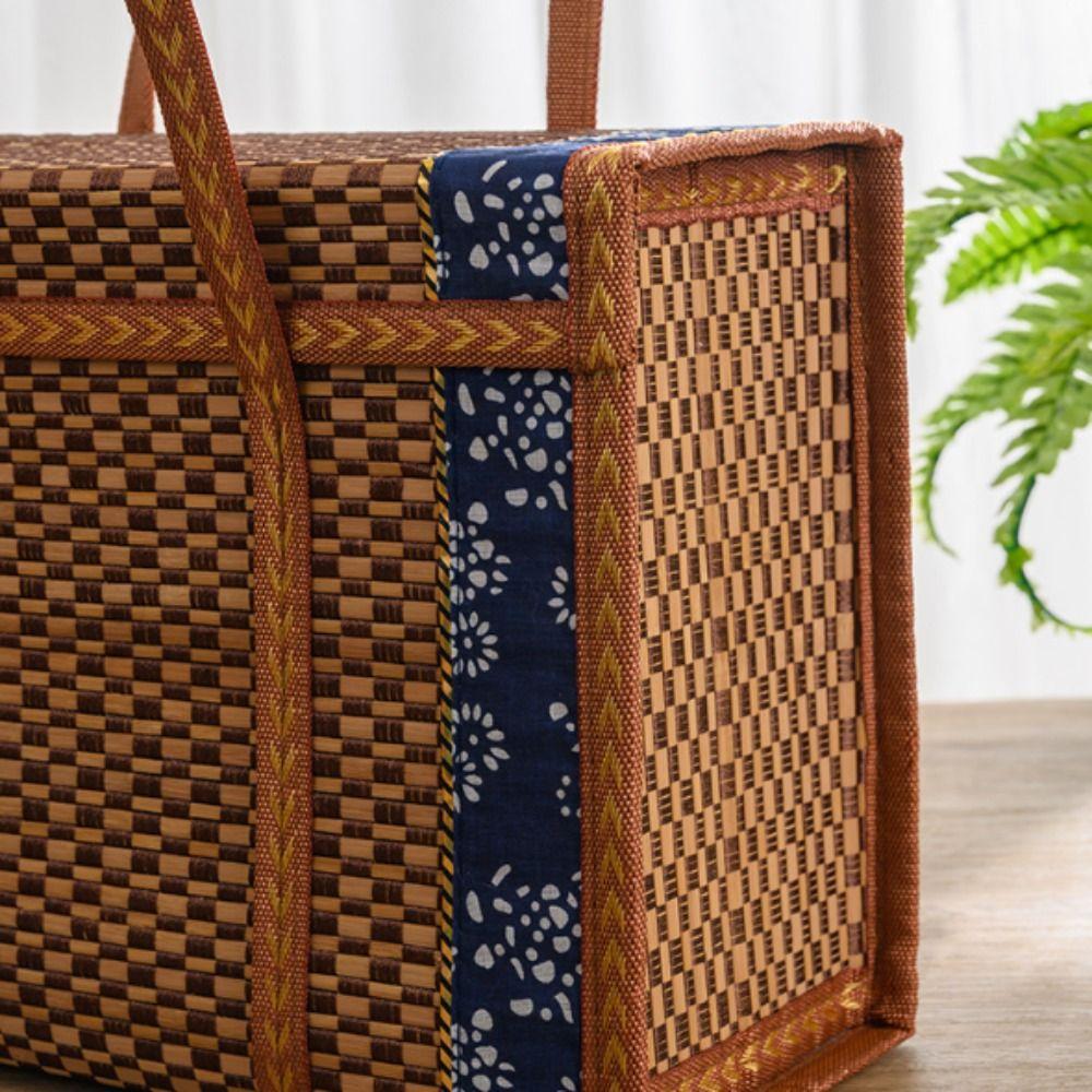 Camping Special Outdoor Picnic Hand-Woven Storage Box Storage Basket Bamboo Products Gift Box