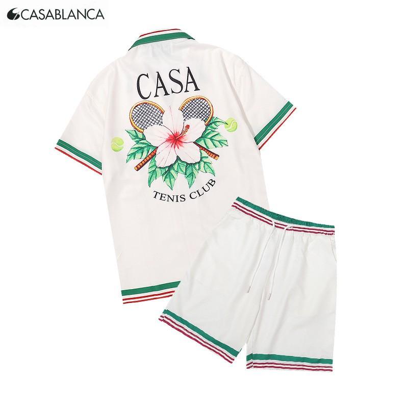 Mens Short Sleeve Shorts Set Trendy Loose Streetwear Casual Two-Piece Outfit